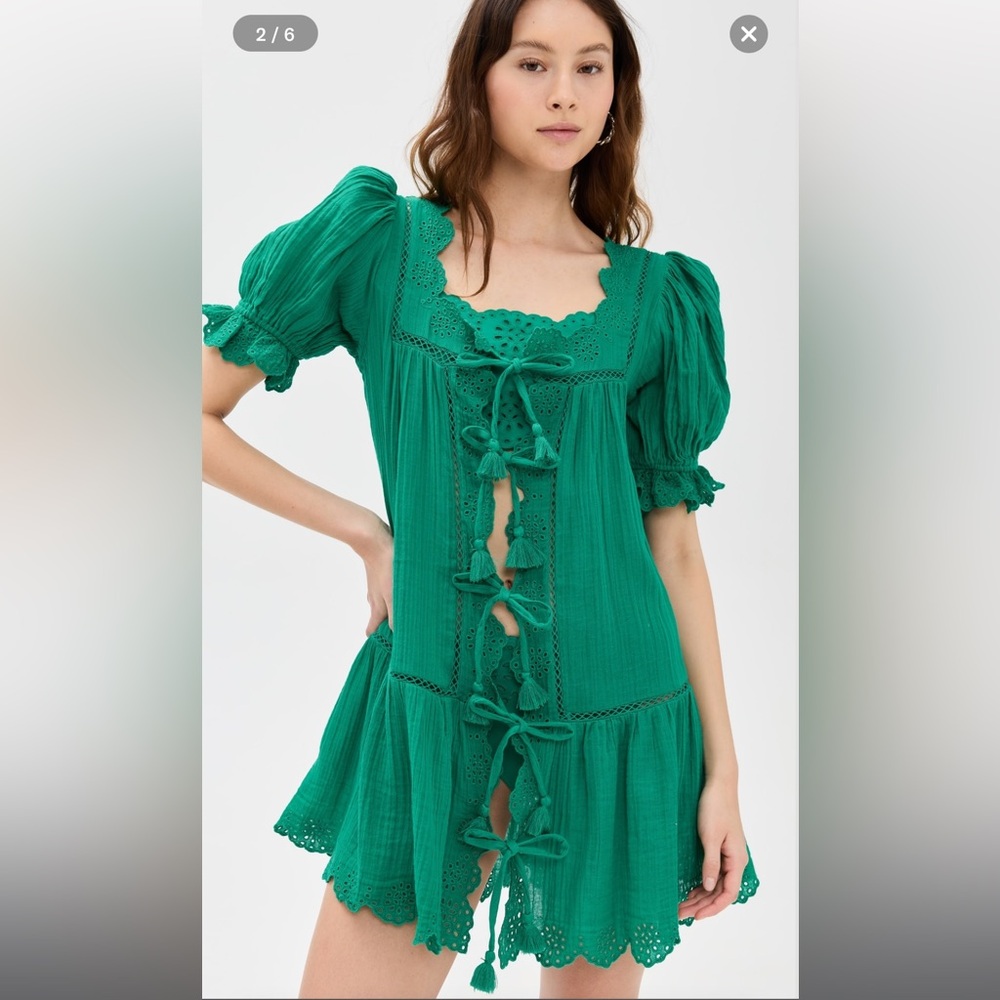 Mae Short Sleeve Coverup Dress Green